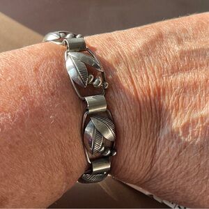1954 Pinco Förening Scandinavian Modern Leaf Link Bracelet, Vintage MCM